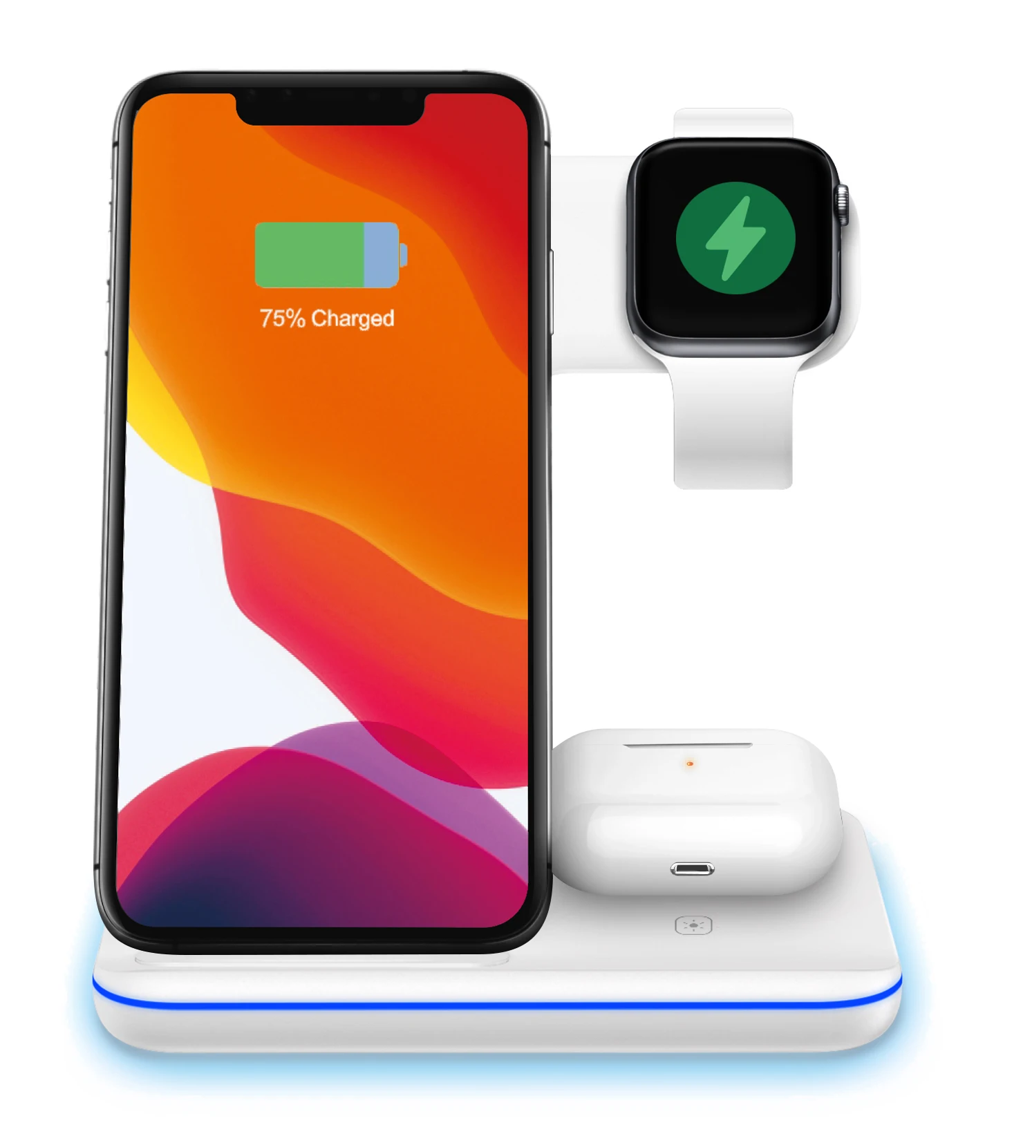 

hot products 2021 Daul 3in1 intelligent wireless charger for iWatch mobile phone TWS iPhone