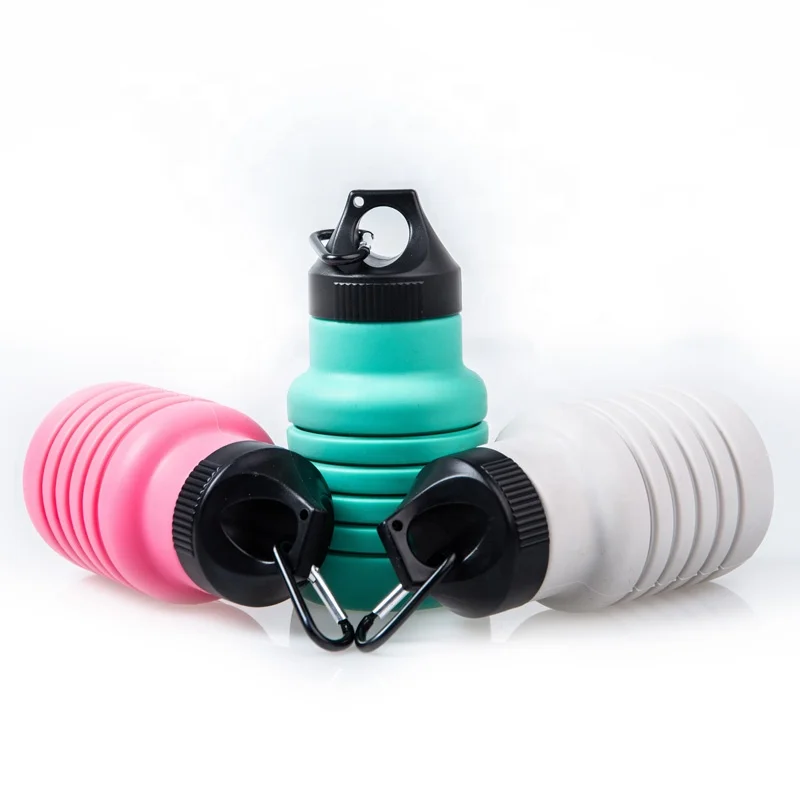 

New products eco-friendly silicone drinking collapsible folding bottles silicon tumbler reusable silicone travel bottles, According to pantone color