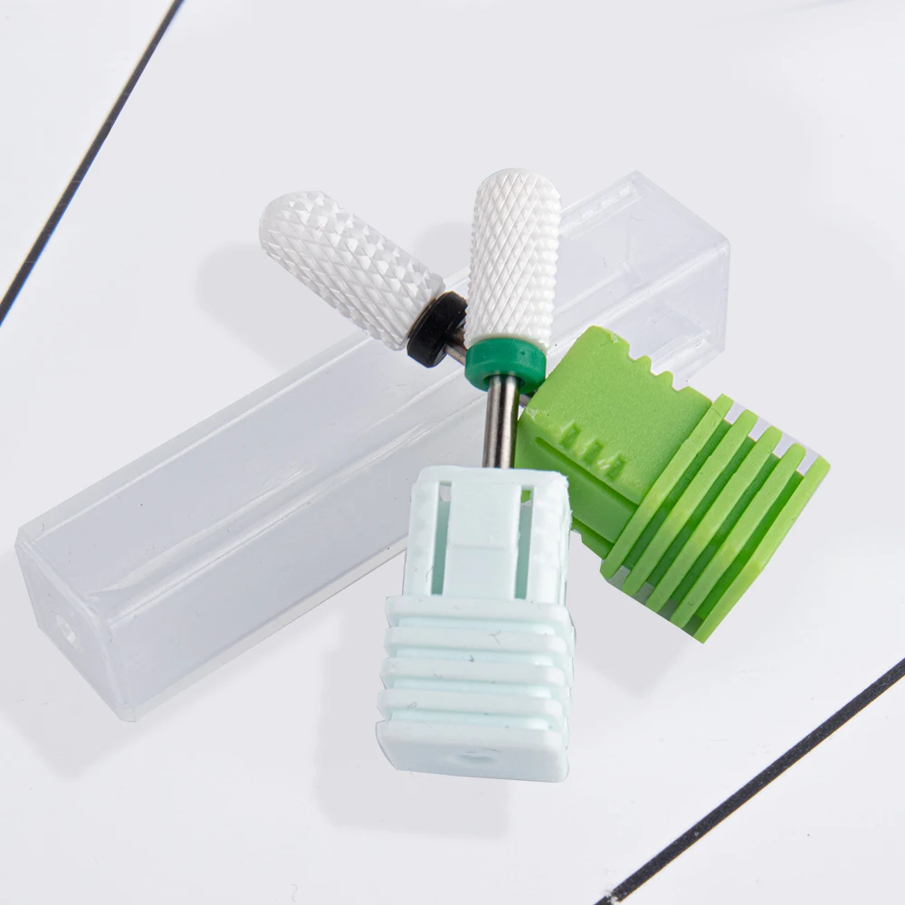 

gel remove cuticle clean ceramic nail drill bits box, Black,white,blue,pink