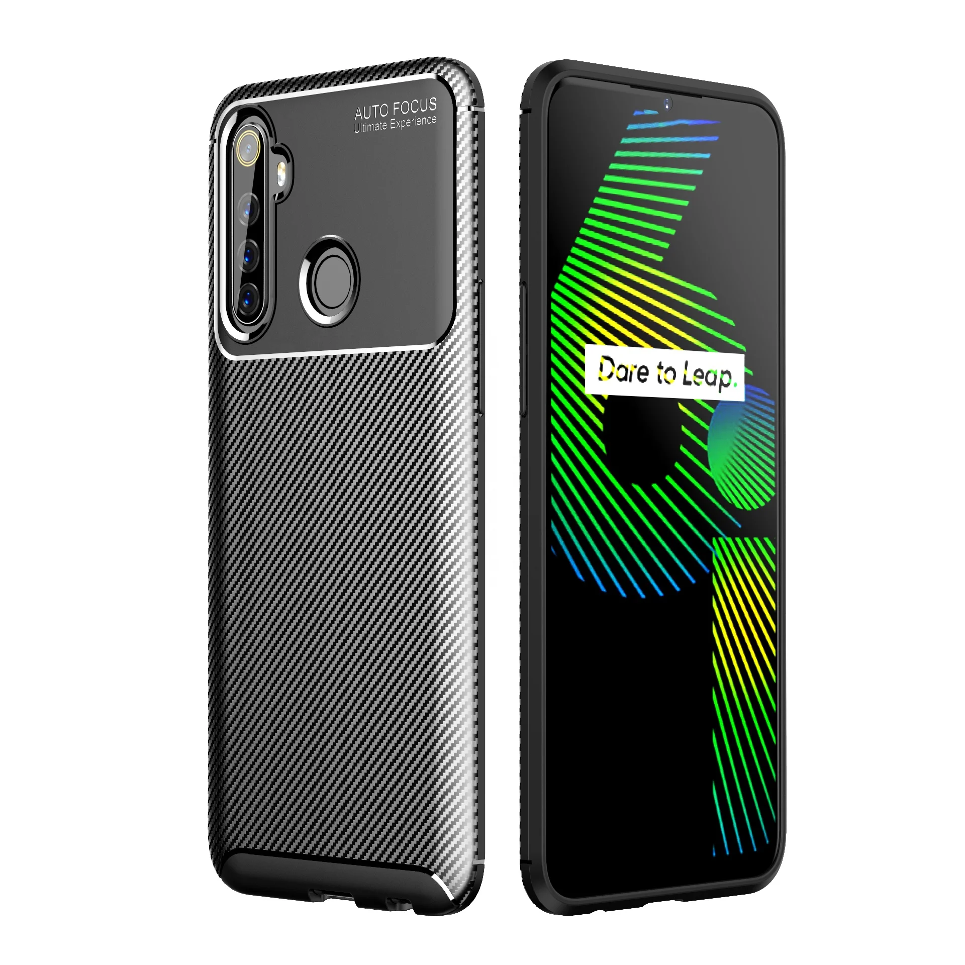 

Carbon Fiber Soft TPU Bumper Shockproof Phone Case Cover For Oppo realme 6i, Multi-color, can be customized
