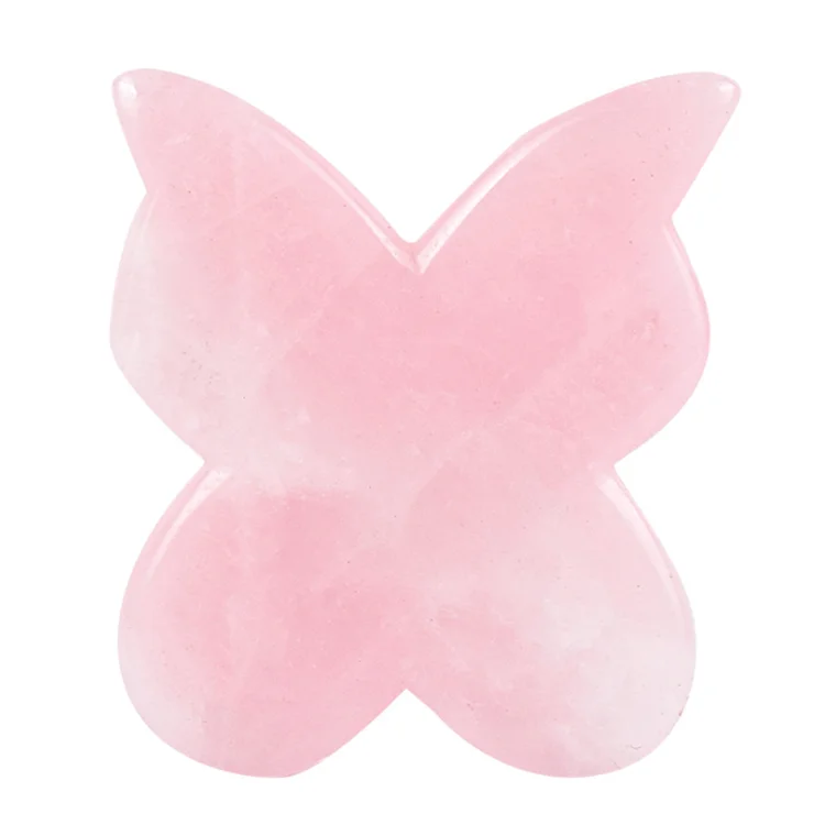 

100% Natural Rose Quartz jade GuaSha For Facial And Neck Anti-Wrinkle, Pink