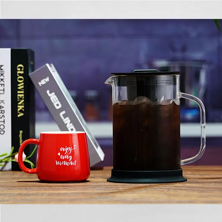 

Eco-Friendly Stocked Coffee Borosilicate Glass Cold Brew With Silicone Bottom