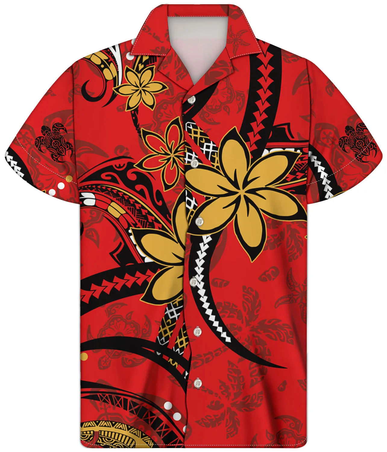 

Men's Vintage T-Shirt Polynesian Flower Print Summer Beach Tops Short Sleeve T-Shirts Plus Size XXS-4XL, Customized color