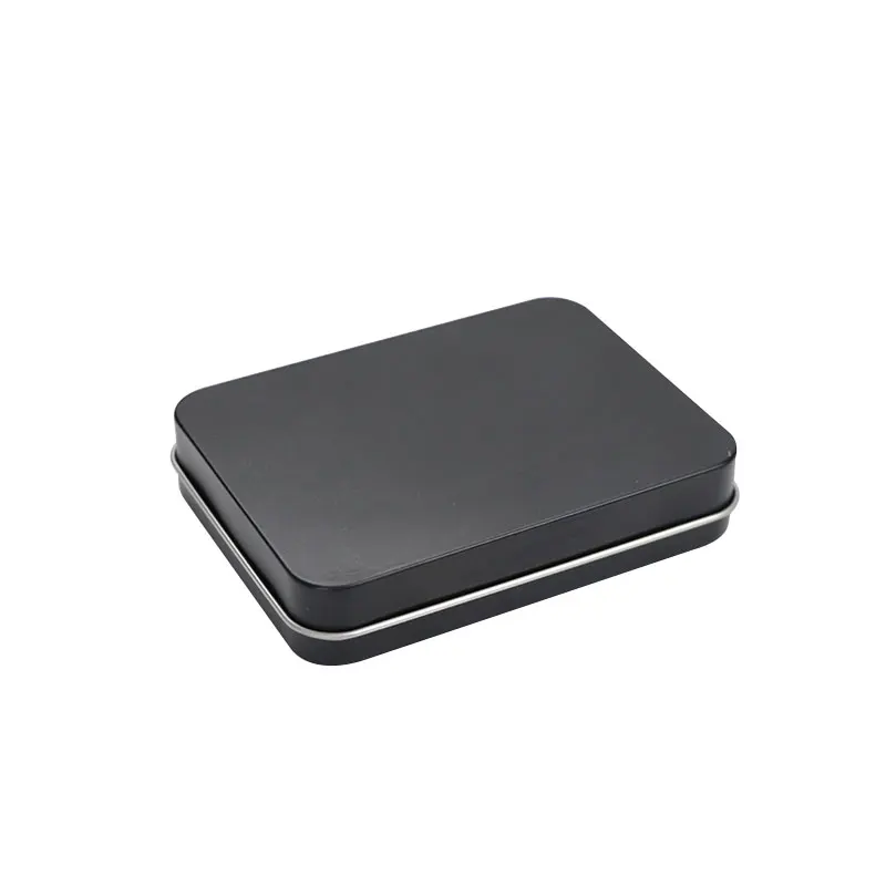 
Rectangular Black Metal Tin Box For Chocolate Packaging With Flat Lid Custom 