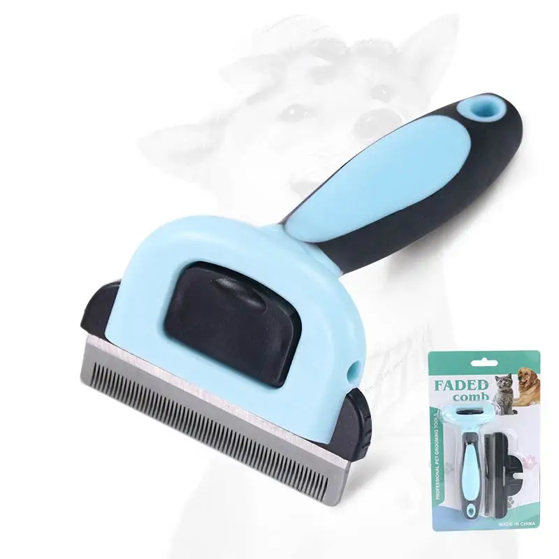 

Strong Non-slip Handle Multi-colors Pet Massage Comb, Trimmer Fur Eliminator Deshedding Tool Dogs Hair Bathing Pet Comb, Blue;pink