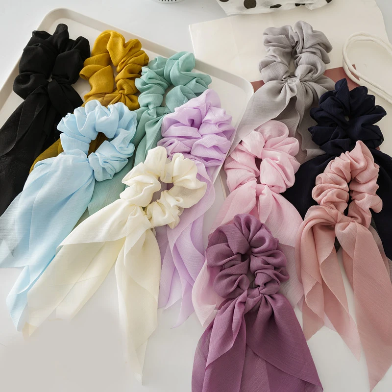 

OUYE korean fashion tie hair rope Wholesale bow designer hair accessories women colorful summer hair accessories