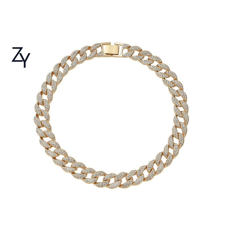 

Wholesale Iced Out Cuban Chain 15mm AAA Cubic Zirconia silver bracelets For Men Women Fashion Hip Hop Alloy Bracelet Jewelry, Gold, silver, rose gold