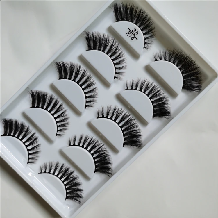 

make your own brand 5 pairs faux mink false eyelashes 3d wholesale fashion thick 5d lashes vendor