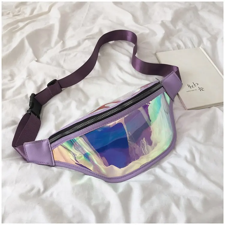 

Lightweight Fashion Waterproof Fanny Pack Bum Bag Direct Selling Laser Hologram Pvc Water Proof Customized Logo Outdoor Unisex