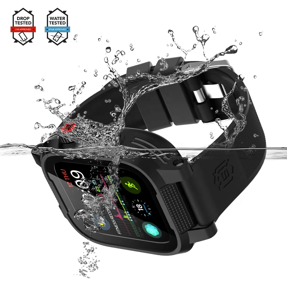 

Popular IP68 certificated new products waterproof case apple watch series 5, Black or custom