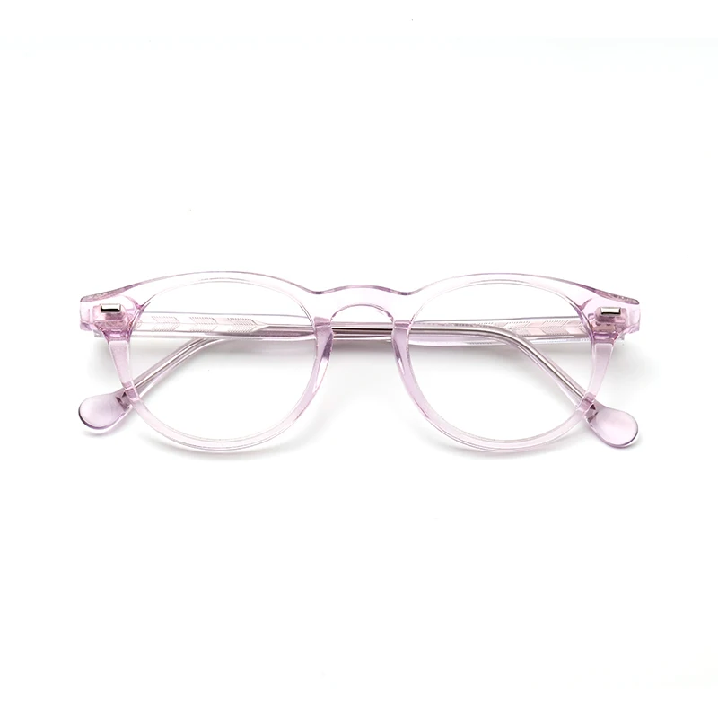 

Fashion Ideal Unisex Round Retro Eyewear Acetate Transparent Optical Frame