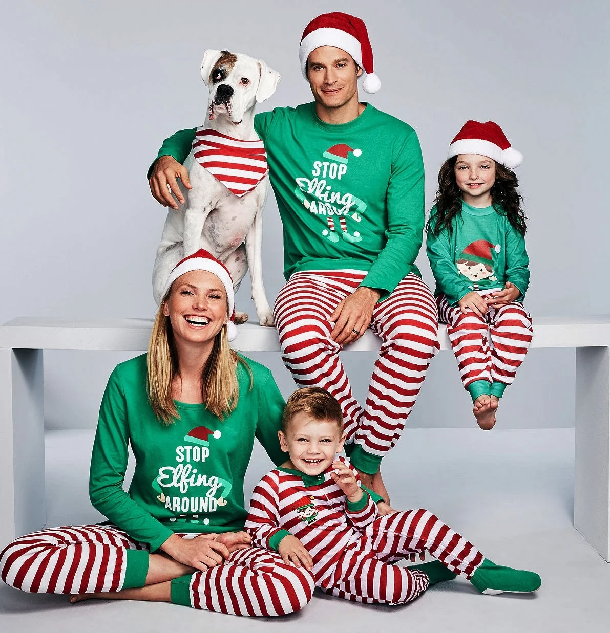 

Hot Sale Fashion Green Christmas Costume Family Set Clothes Wholesale, Picture color