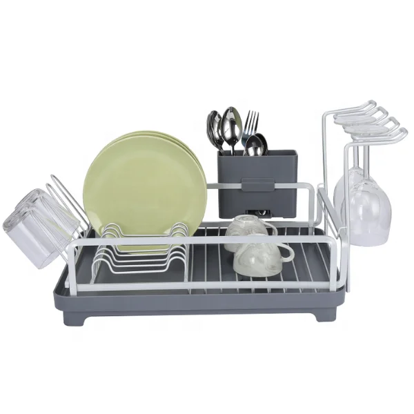 

Kitchen Accessories Utensils Storage Dish Rack Aluminum Sink Draining Dish Drying Rack,metal Guzex 3 Piece with Black Drainboard