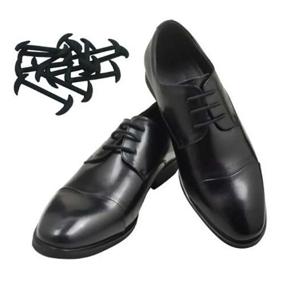 

12pcs/set Leather Silicone Shoelaces sneakers shoes lace Lazy No Tie Shoelaces Elastic Silicone ShoeLace Suitable Unisex laces