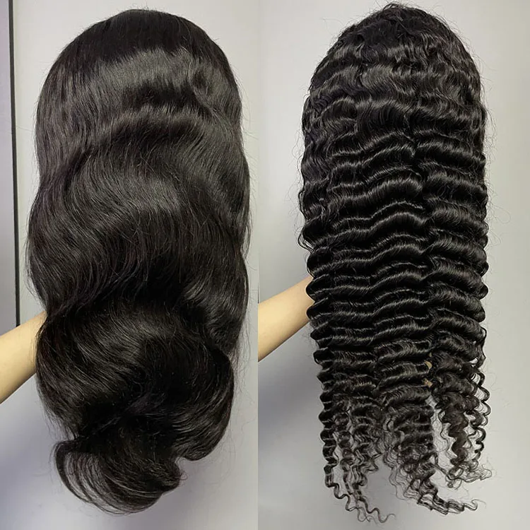 

Wholesale 150 Density 13*4 Human Hair Lace Front Wigs 100% Virgin Brazilian Remy Hair Straight Deep Wave Lace Frontal Wig