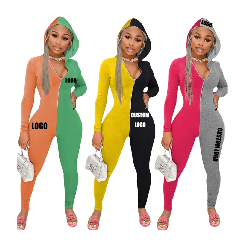 

Free Shipping Woman Clothing Vendor Plues Size Hoodie Long Sleeve Jumpsuit Women One Piece Jumpsuits And Rompers, Customized color