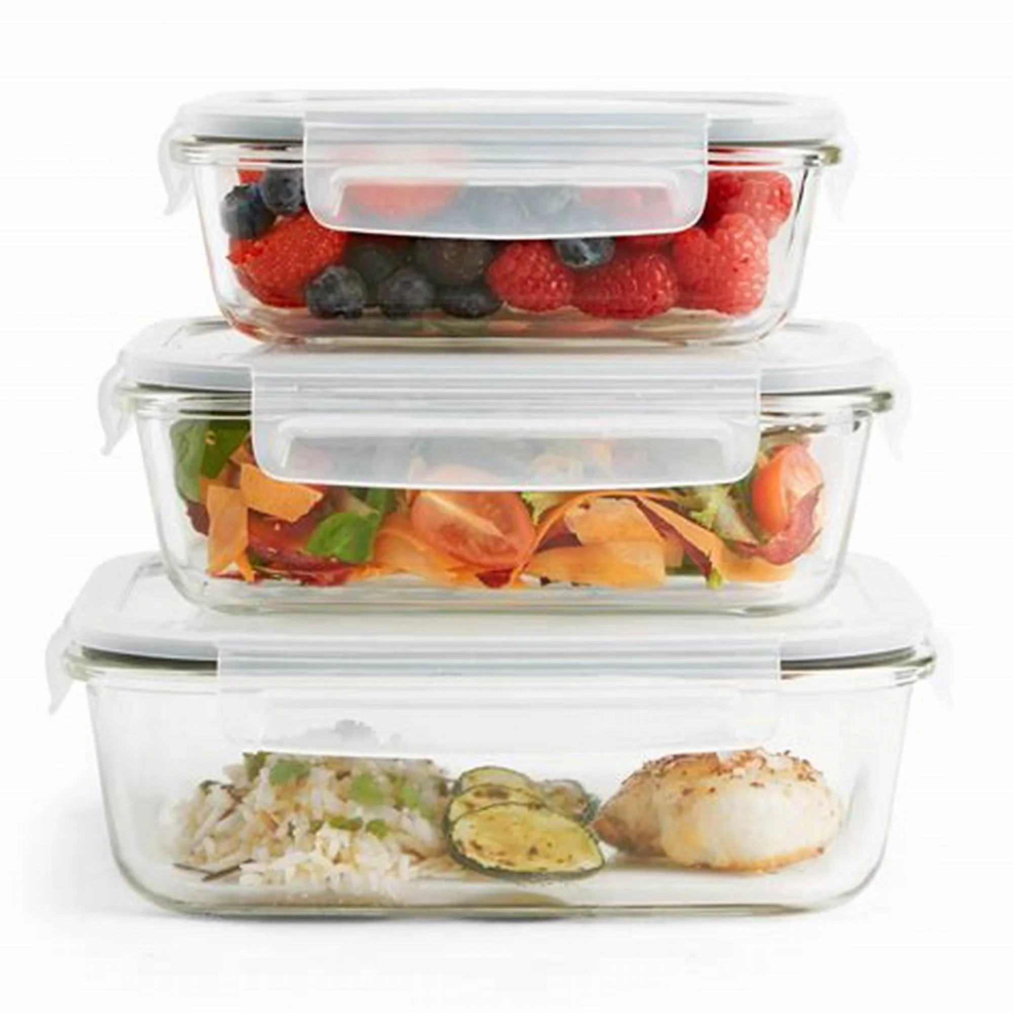 

Rice Meat Storage Boxes & Bins large lunch box with PP lid borosilicate glass food container 1000ml fl oz, Customized color