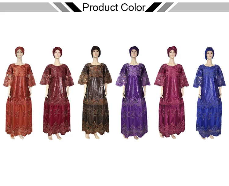H&D High Quality Bazin Embroidery Dress with Lace For Women 2020