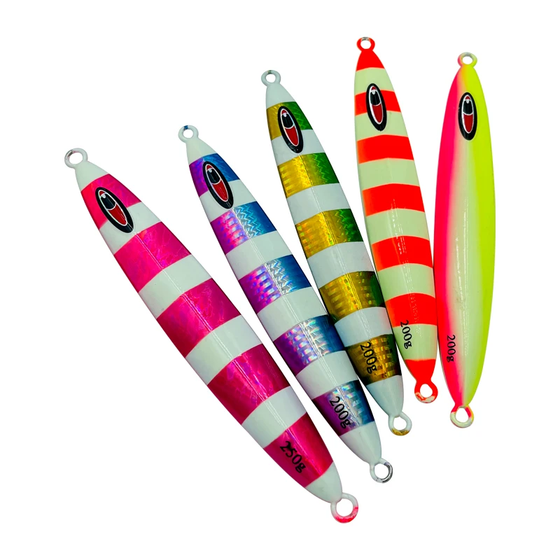 

Sportpro Fishing Tackle Hard Lures 200g/16cm Luminous Metal Jig Slow Sinking Metal Lead Fishing Lures, Vavious colors