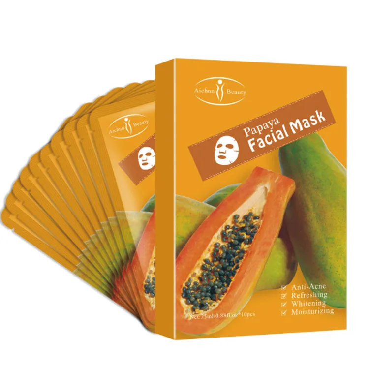 

2021 New High Quality Aichun Beauty Pure Papaya Extracts Anti Acne Hydrating Nourishing Organic Facial Mask