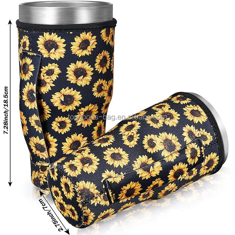 

Compatible Handle Neoprene Iced Drink Cup Insulator Sleeve for Most Coffee