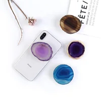 

Amazon agate Stone Holder cell Phone Stand Holder Popping Up universal finger Socket grip clip with custom logo for iphone