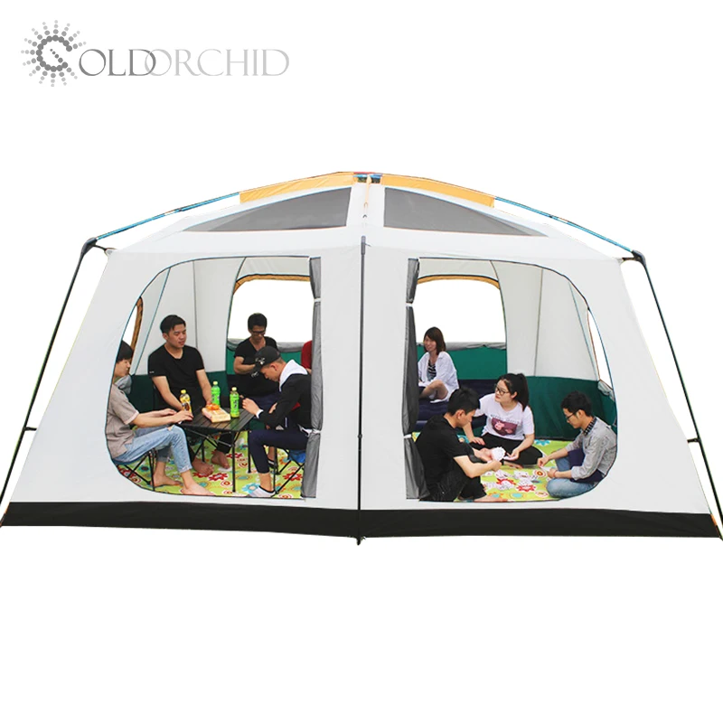 

Custom double layers large space 8-12 person camping high quality outdoor waterproof tent, Green color