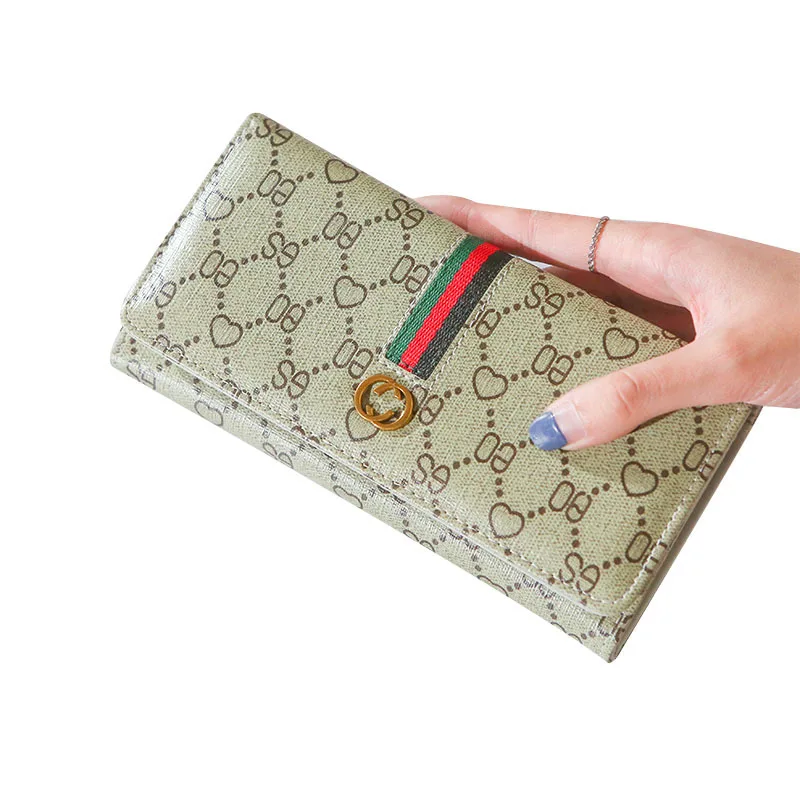

Latest handbag clutch handbag Printed long folding women's wallet 2021 fashion handbag versatile change Wallet