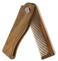 

Sandalwood Fine Tooth Folding Brush Comb for Men Folding Wooden Beard Comb