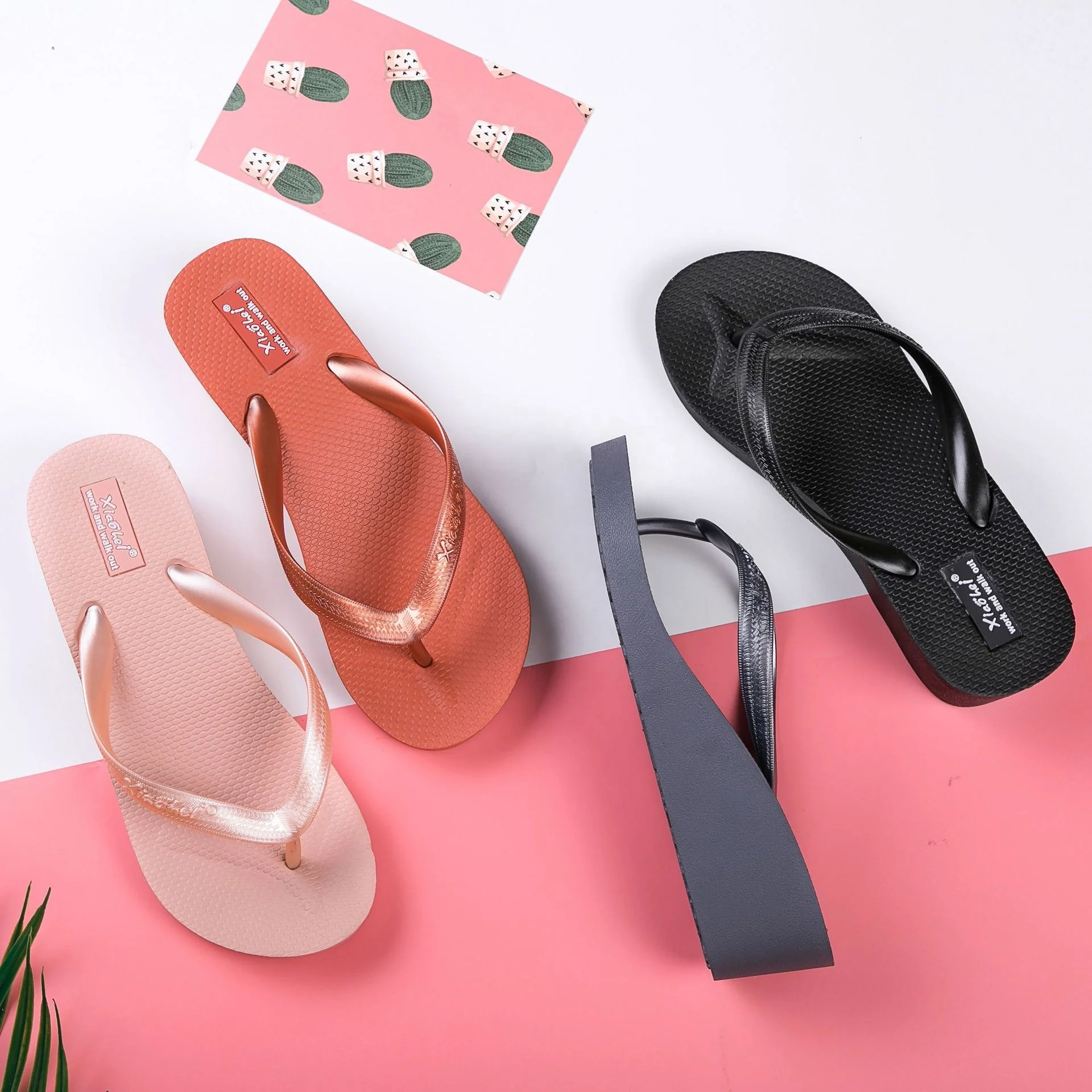 

2021 new arrivals unisex fashion chic slippers&slides&sandals beach slippers Slope heel flip-flops sandals, Picture colors or customized