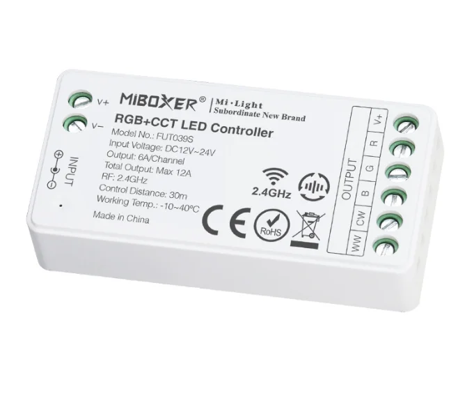 

Update Version FUT039S Miboxer RGB+CCT LED Controller DC12-24V 5 in1 Led Light Controls Support DMX Control