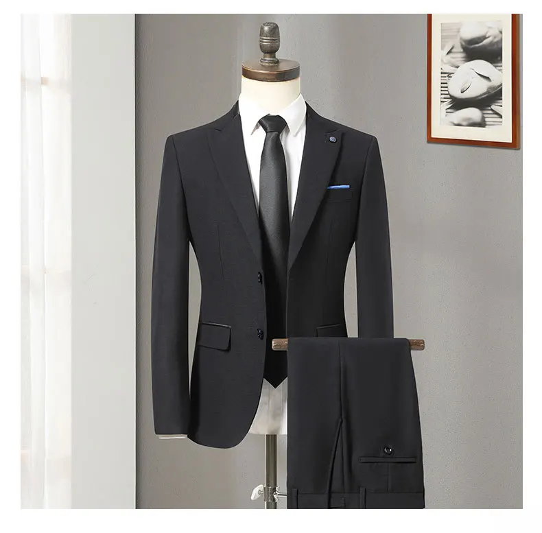 

New Gentleman 3 Pcs Set Elegant Office Wedding Business Man Suit
