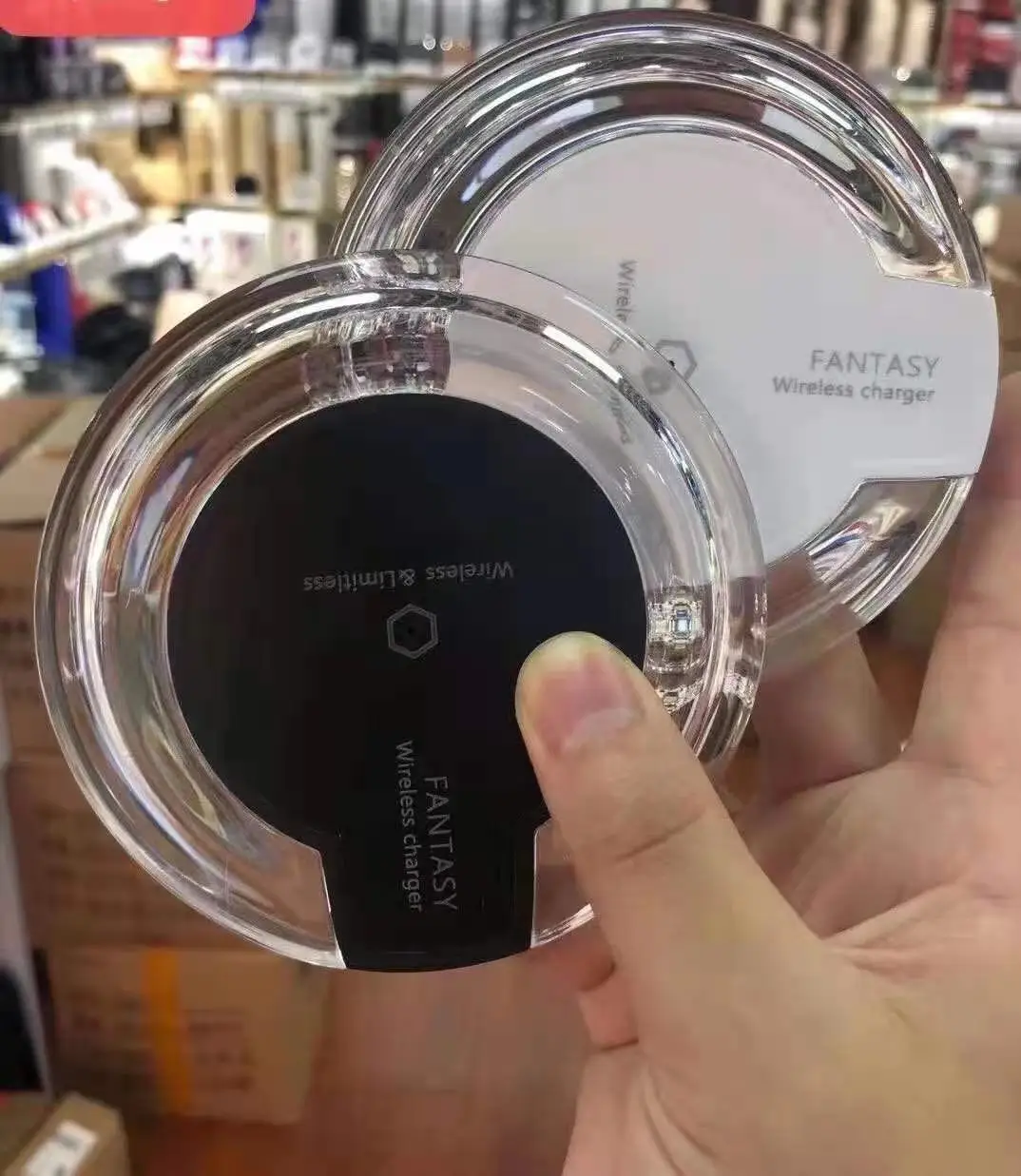 

Qi Wireless Charger Pad LED Light Fast Charging Wireless Charger for iphone 12 mini 11 Pro Xs Max X 8 Plus, Black