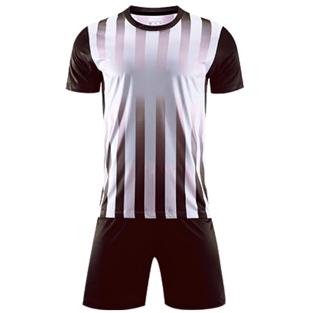 

Thai Quality Sublimation Printed Club Football Jersey Sets Customize Quick Dry Blank Adult Striped Soccer Sets, Colors