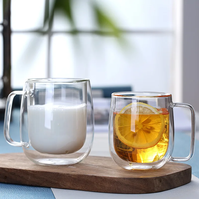 

Double-layer Coffee Cup Transparent Glass Coffee Tea Milk Drinking Cup