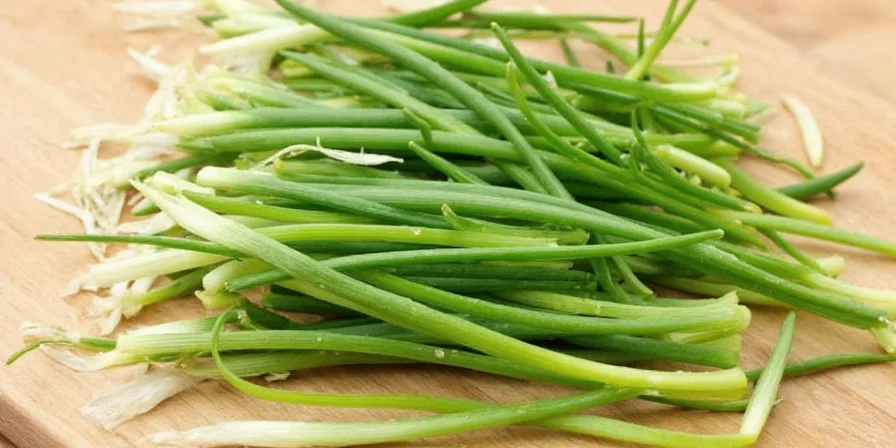 Chives freezing on a tray