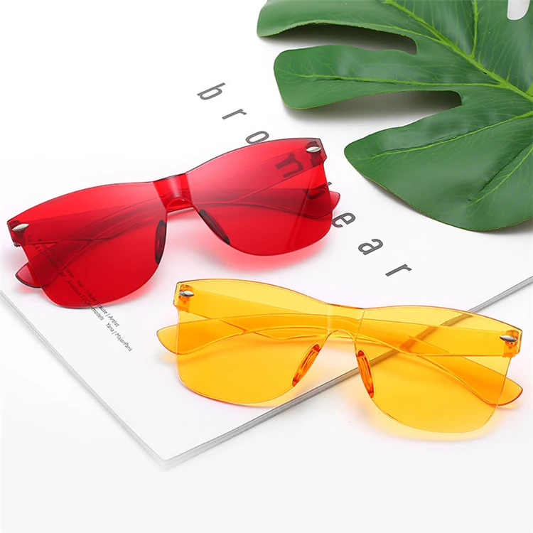 

Hot Ready Fashion Cheap PC Square Rimless Rivet Frame Shades Sunglasses Sun Glasses