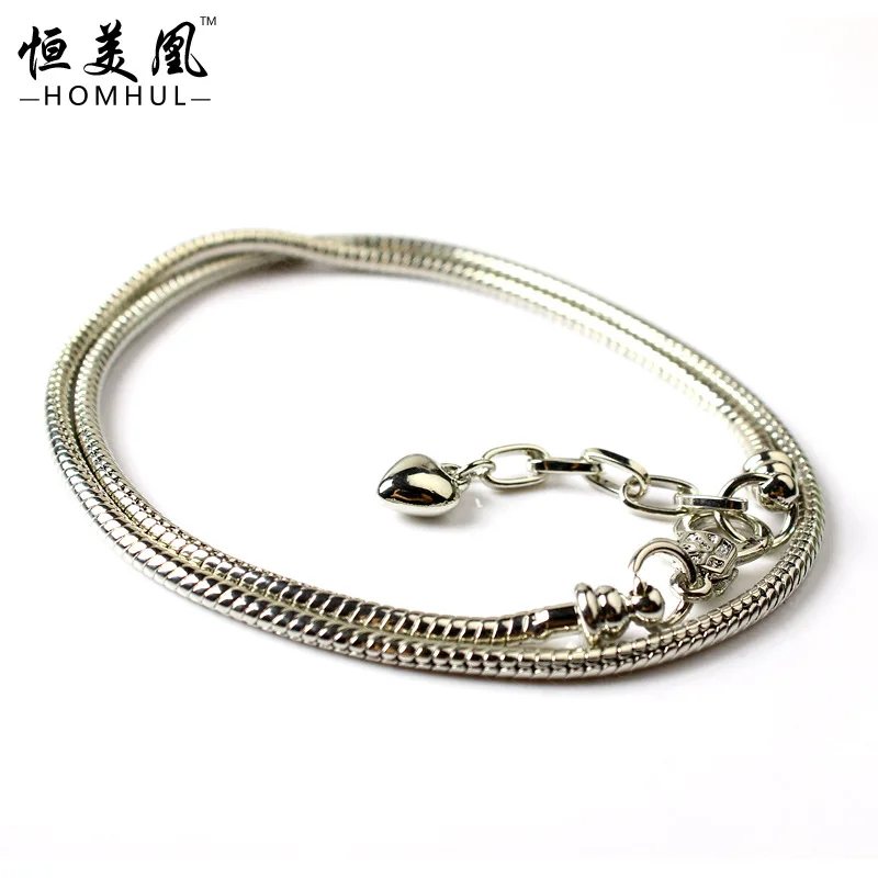 

2022 love necklace double-layer bright silver lobster clasp basic chain diy accessories factory outlet, Picture