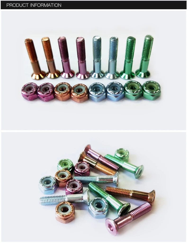 Rainbow 25mm Color Pro Custom Skateboard Hardware Bolts And Nuts Buy