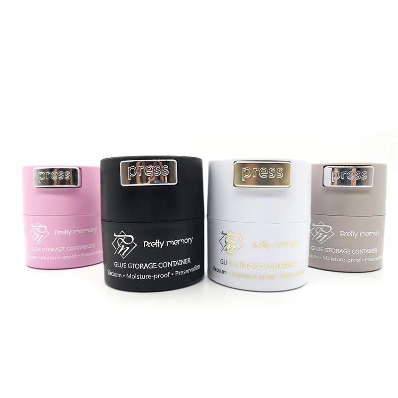 

Empty Glue Container Storage Tank For Lash Glue Keep LashGlue Fresh Dry Container Jar Air-tight Customized Logo Brand OEM Jar, Pink/black/white