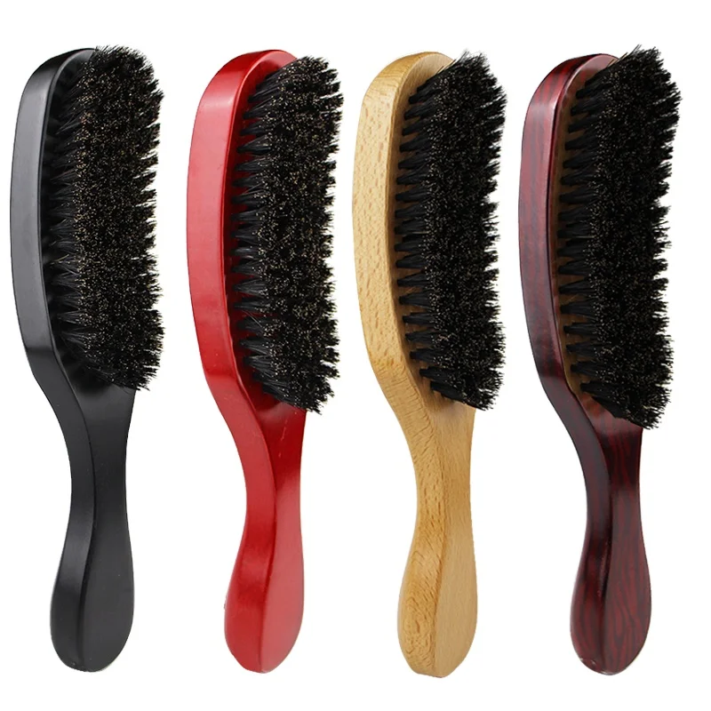 

Amazon Wave brush Hot Selling Factory Price100% Boar Bristle Beard Brush wooden beard brush, Customized color