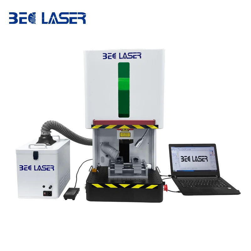 

3D 50W 80W 100W JPT mopa enclosed laser marking machine for gold silver engraving name necklace cutting