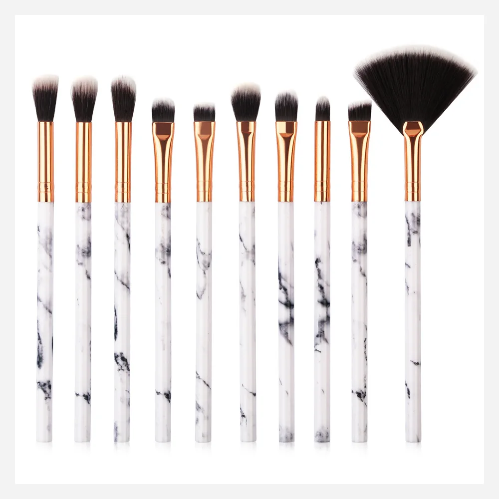 

Stone handle acrylic professional Powder Foundation Eyeshadow Makeup Brushes Cosmetics Soft Hair Makeup Brush Sets