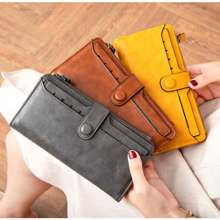 

Experienced Manufacture Cheap Price Designer Ladies Leather Long Wallet Women Purse carteras de mujer, As per picture