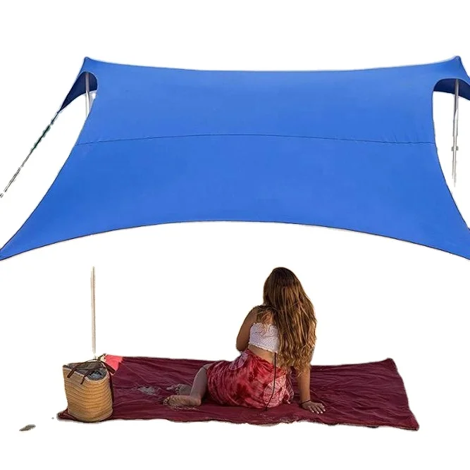 

Aluminum rod lycra sand bag beach sun shade tent