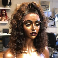 

Cheap bob hair lace wig High Quality Brazilian water wave full lace wig human hair wigs for black women 360 lace front wigs