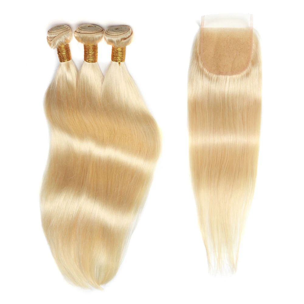 

Wholesale Best 613 Virgin hair, Blonde Bundles With Closure,12A 28 30 32 Inch Honey Blonde Bundles With Closure hair Supplier