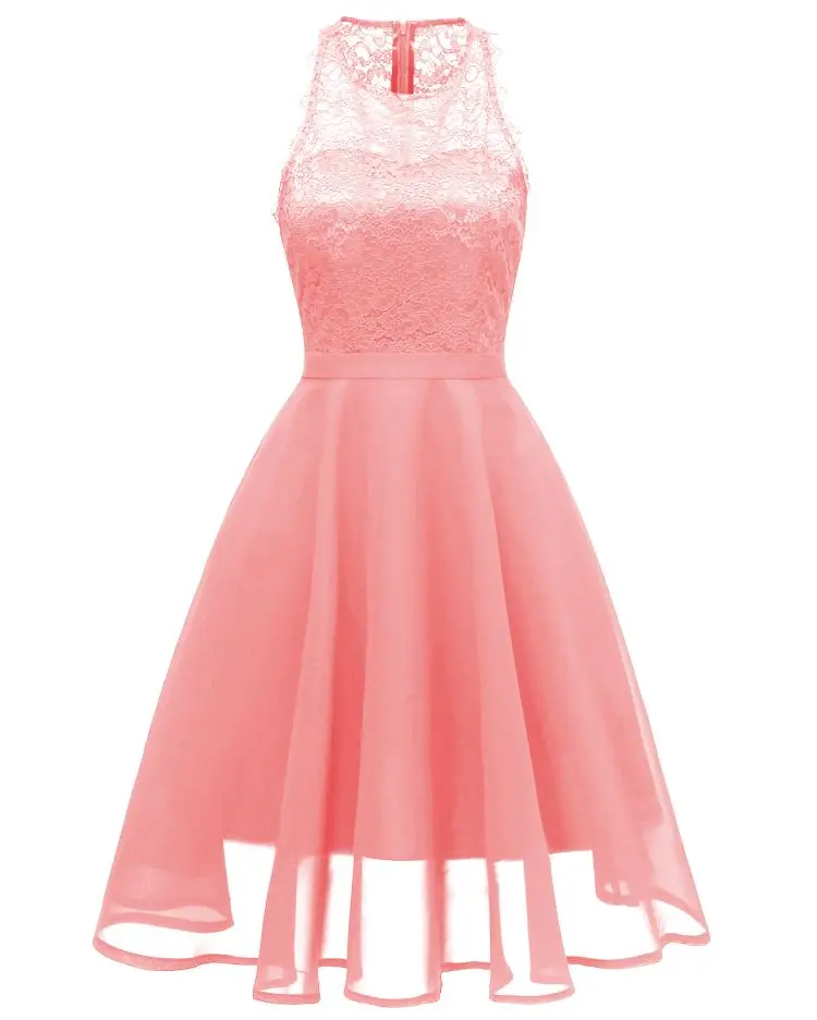 2019 Woman Apparel Lace Upper Scoop Skater Dress Bride Mother Dresses