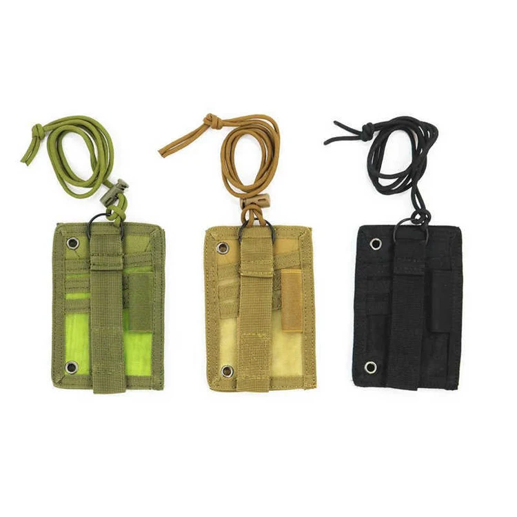

Drop Shipping Multifunctional Military Tactical Waterproof Nylon Neck String Lanyard Pen ID card pouch Holder for Outdoor Travel