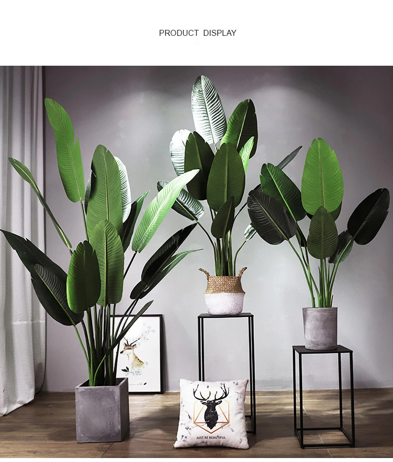 

Monstera deliciosatrees plastic artificial plant artificial tree banana leaves for decoration, Customized color